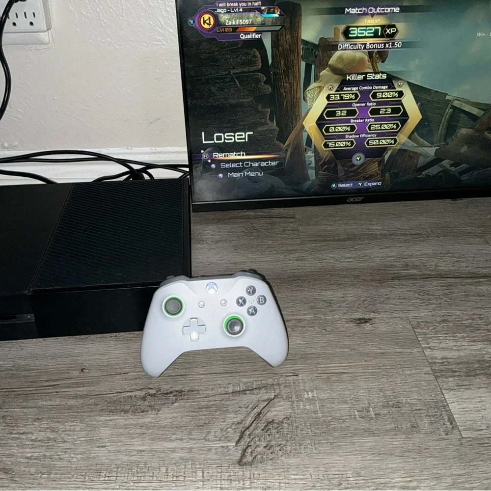 Acer Gaming Console with White and Green Controller
